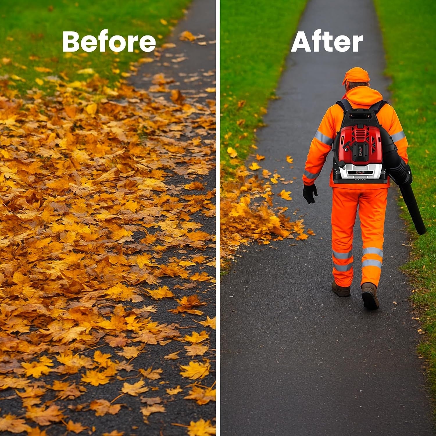 Petrol Backpack Leaf Blower 63cc 2-Stroke High Power Garden Debris Cleaner