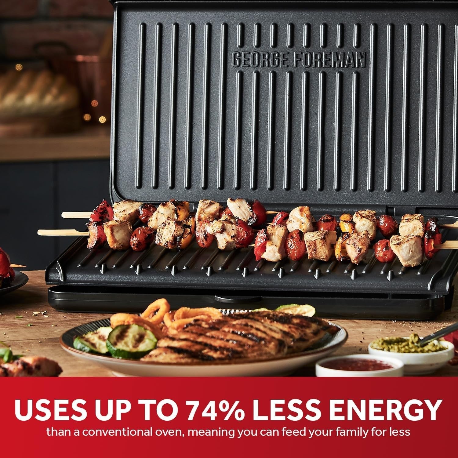 Single George Foreman Grill 2400W Non Stick 43.1cm Black