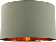 Olive Green Drum Lampshade 50cm Copper Inner Floor Pendant Light Shade