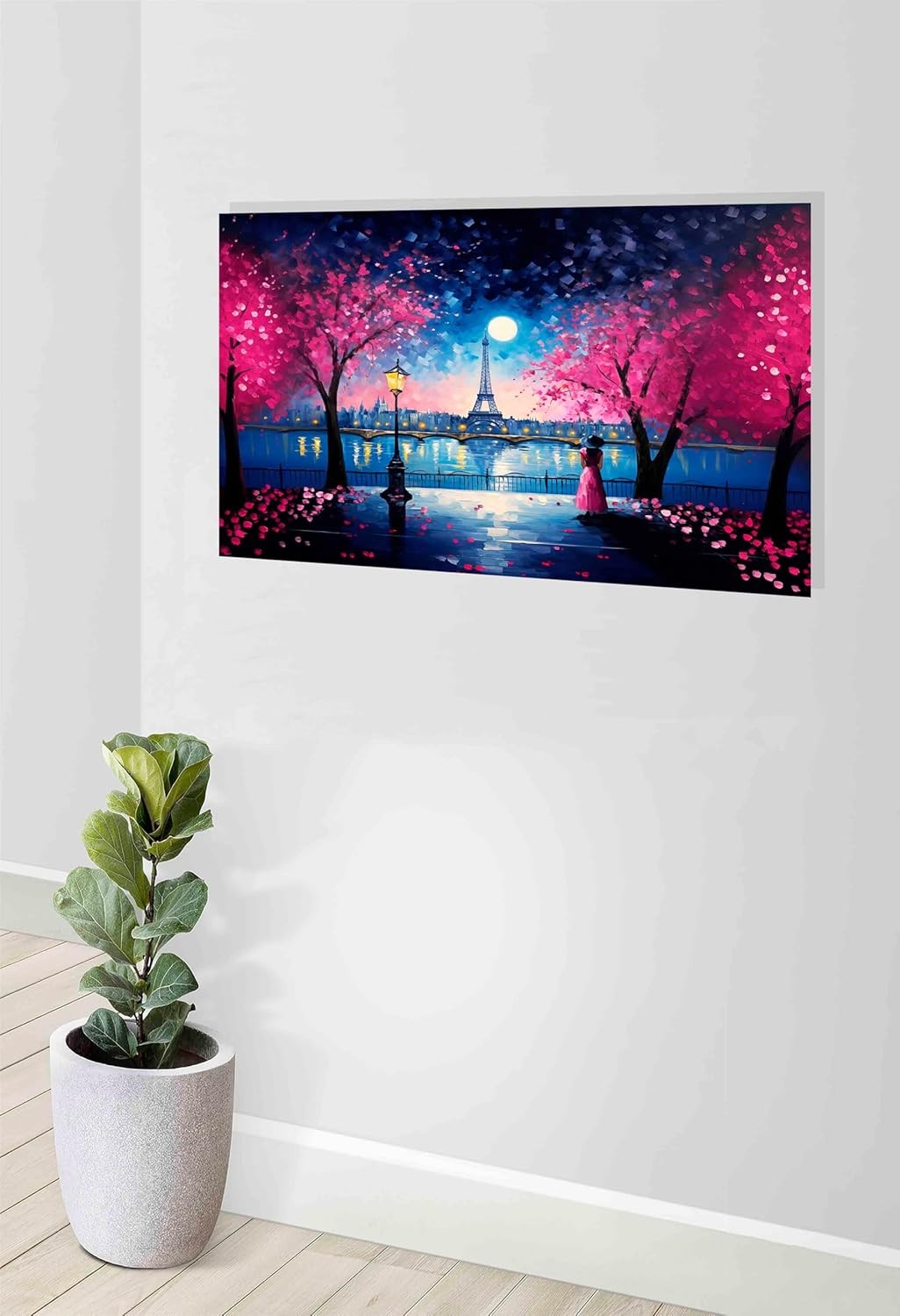 Large Eiffel Tower Canvas Wall Art 86x61cm Framed Paris Print