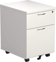 Lockable 2 Drawer Mobile Filing Cabinet Pedestal Office Storage White