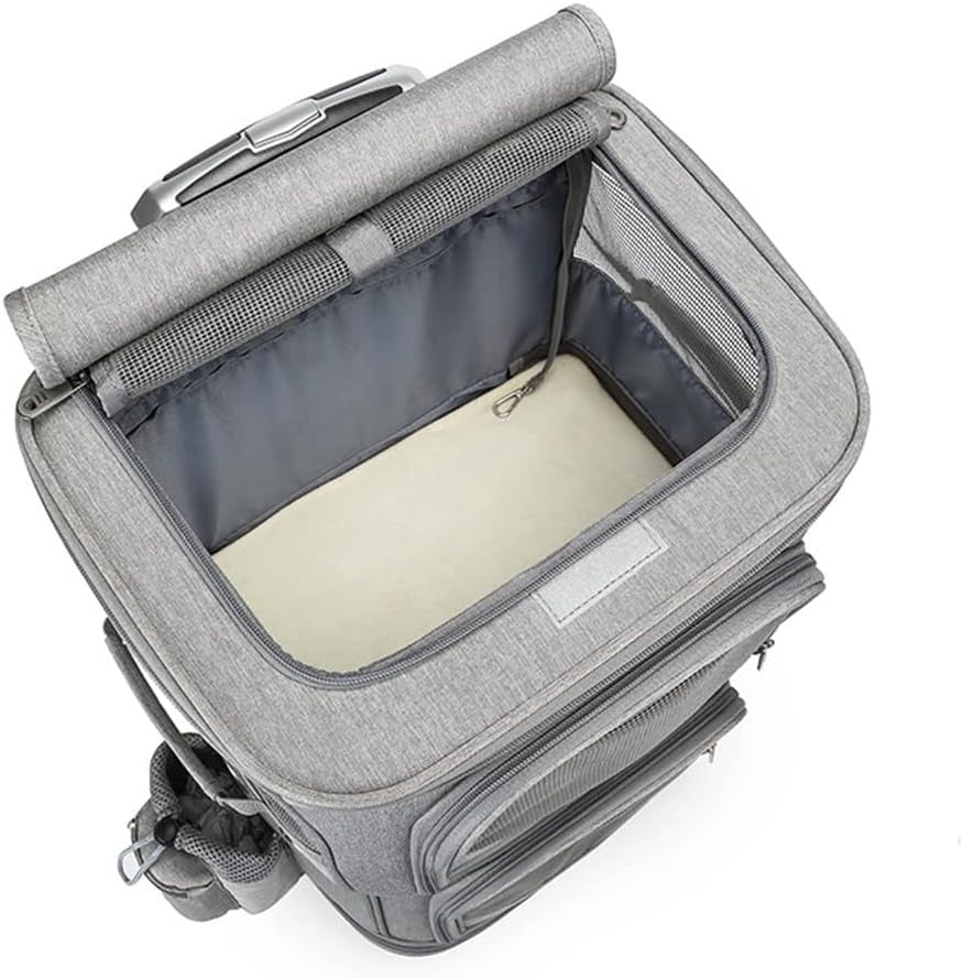 Pet Travel Carrier with Wheels Foldable Double Layer Soft Sided Stroller