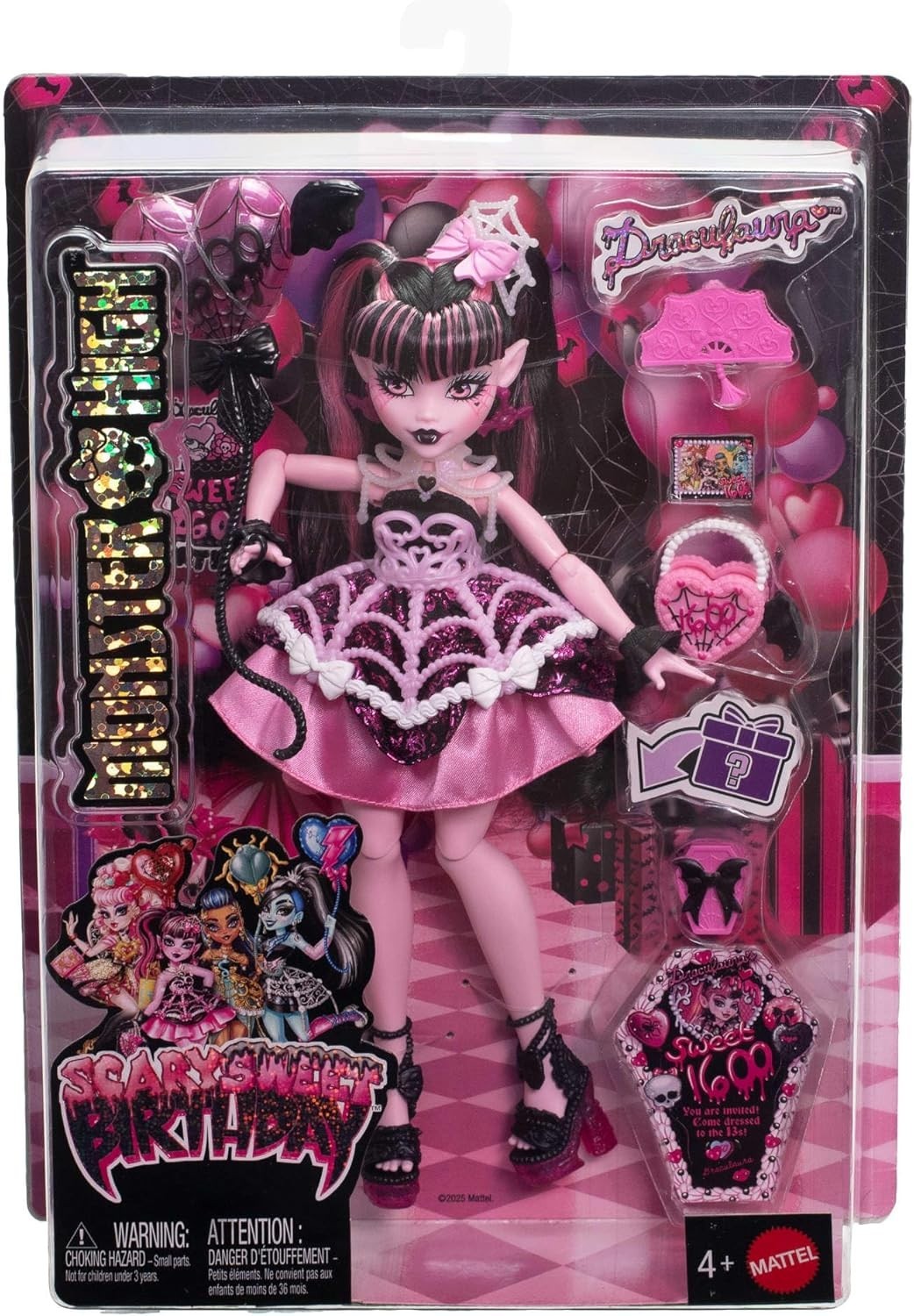 Birthday Party Fashion Doll Pink Dress Accessories Gift Playset