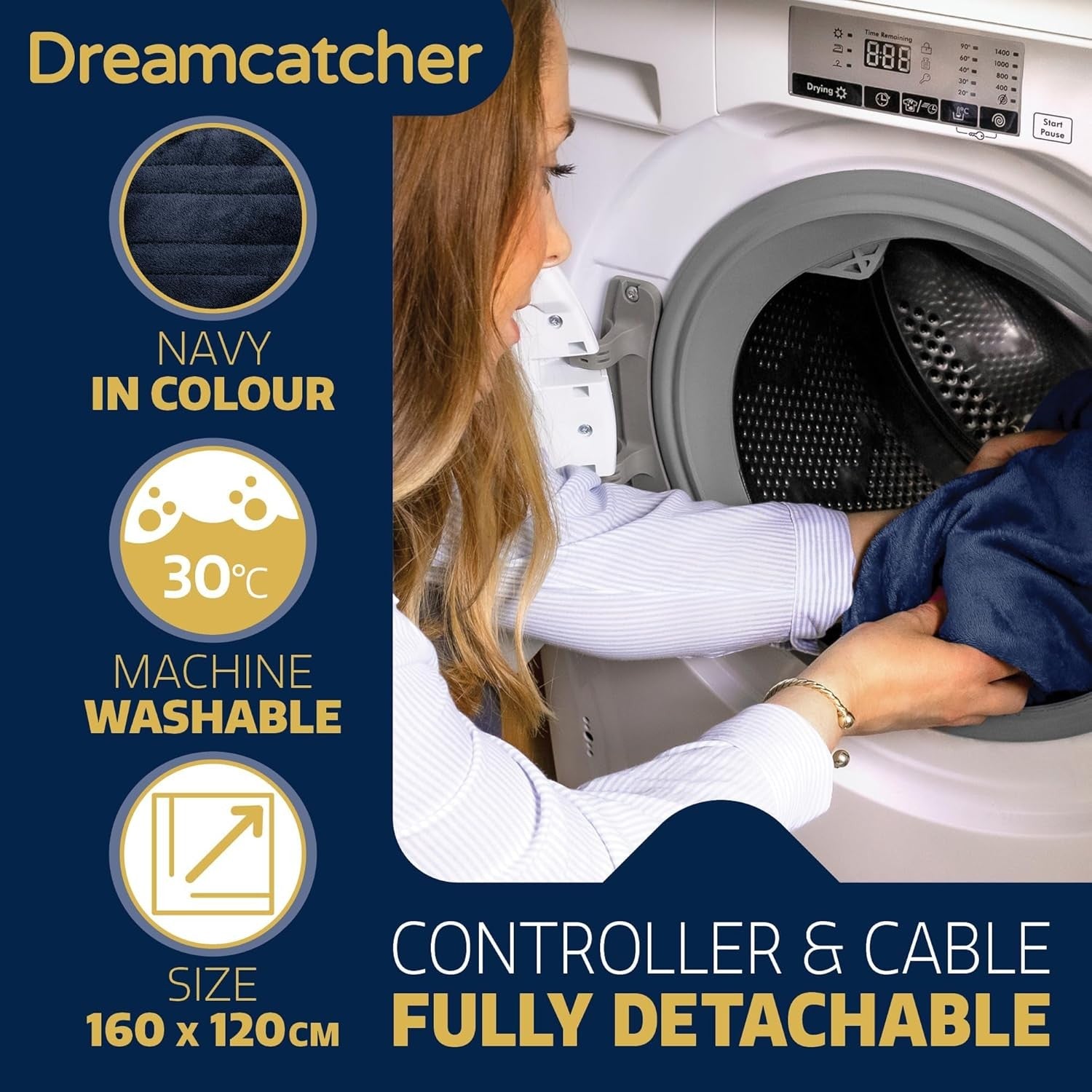Electric Heated Throw Blanket 160x120cm Fleece 9 Heat Timer Washable