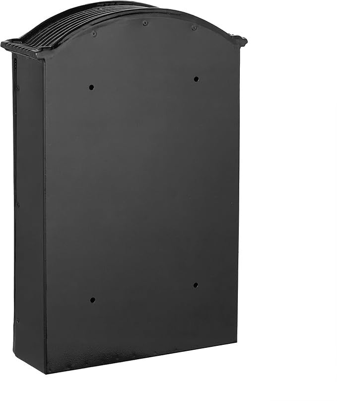 Vintage Wall Mounted Mailbox Lockable A4 Slot Iron Aluminium Black Gold