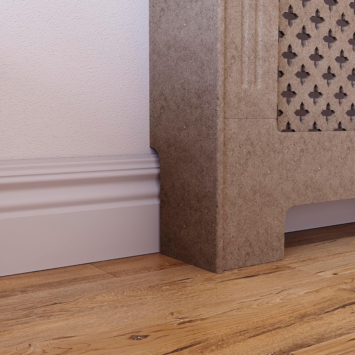 Unfinished Radiator Cover Large Customisable MDF Cross Design Heat Efficient