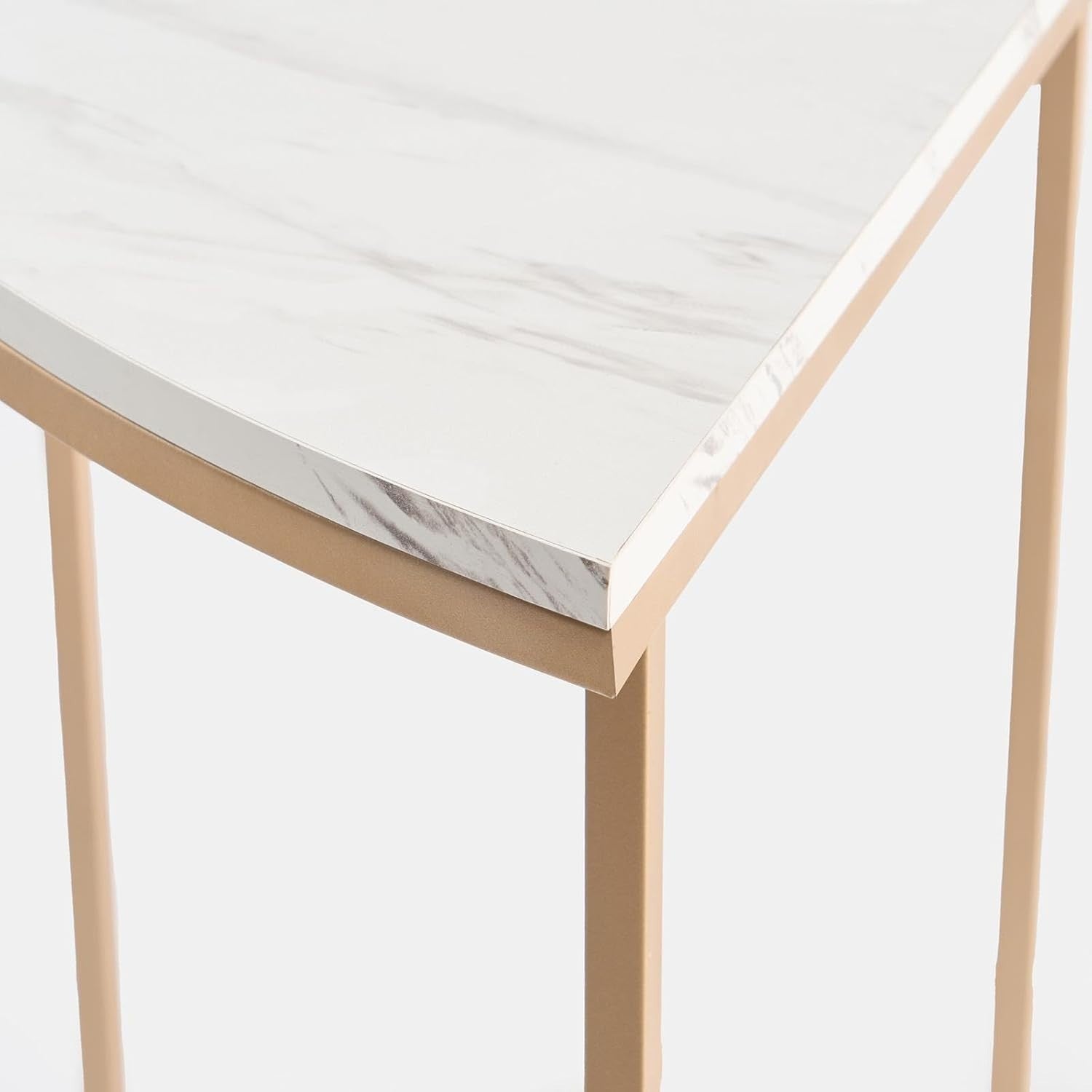 Marble Console Table Semi-Circle Modern Hallway Entry Table 110x76x35cm