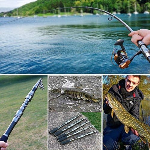 Telescopic Fishing Rod & Spinning Reel Combo Travel Kit Saltwater Freshwater