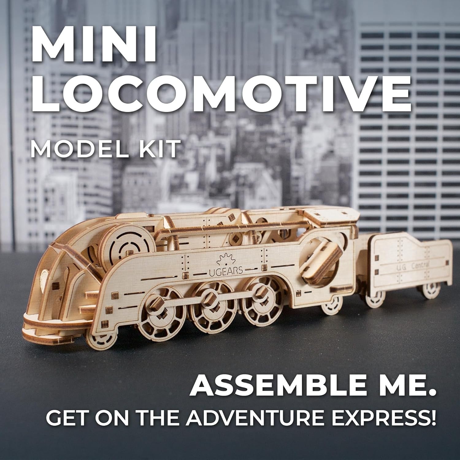 3D Wooden Puzzle Train Kit - Mechanical DIY Model, Brain Teaser Gift