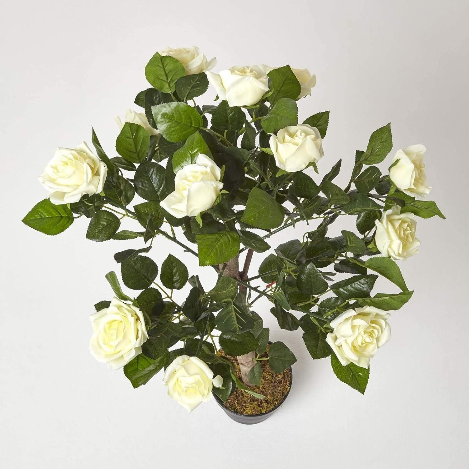 3ft White Artificial Rose Tree Realistic Petals Leaves Indoor Wedding Decoration