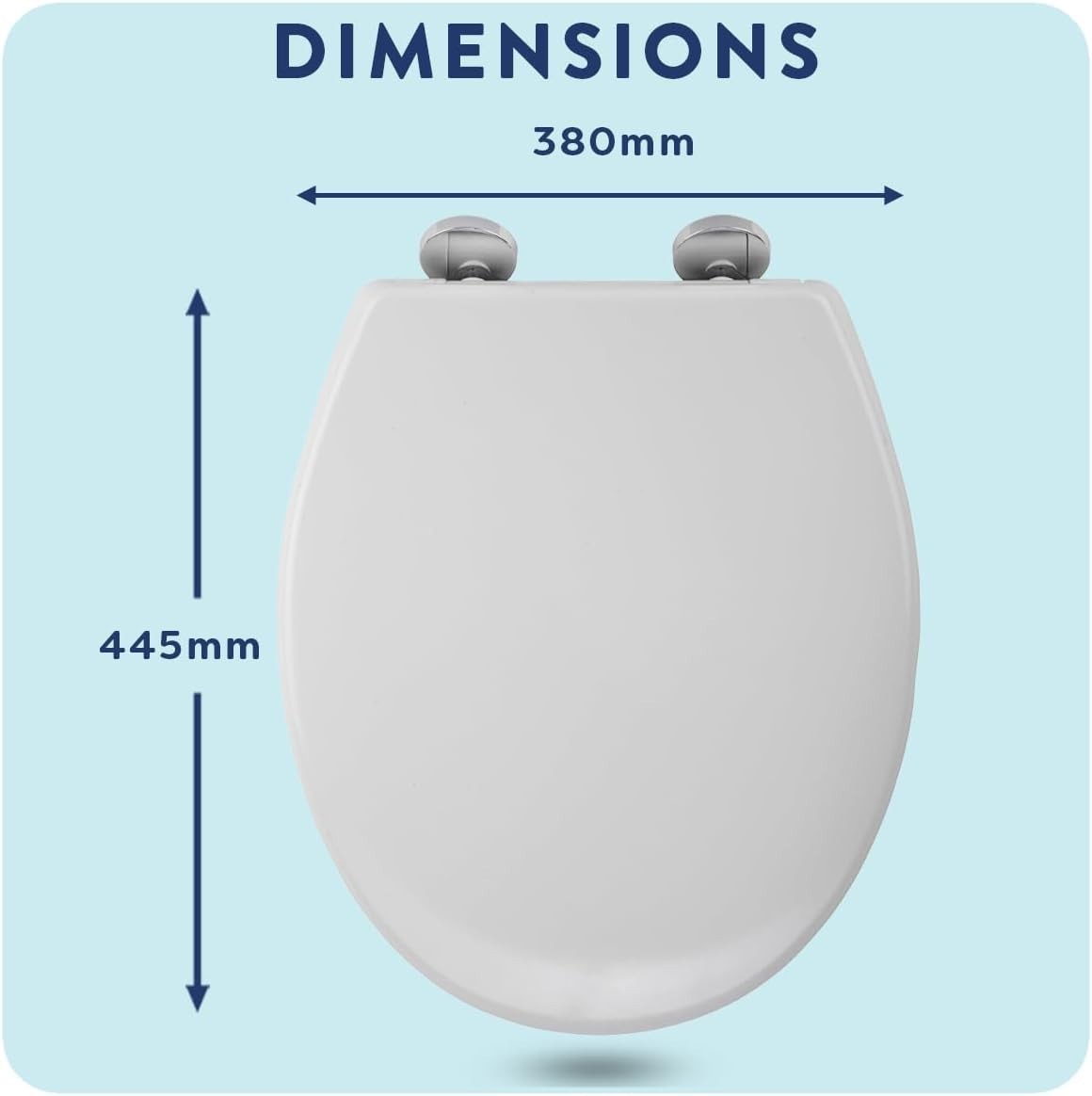 Soft Close Toilet Seat Quick Release Antibacterial Adjustable Hinges