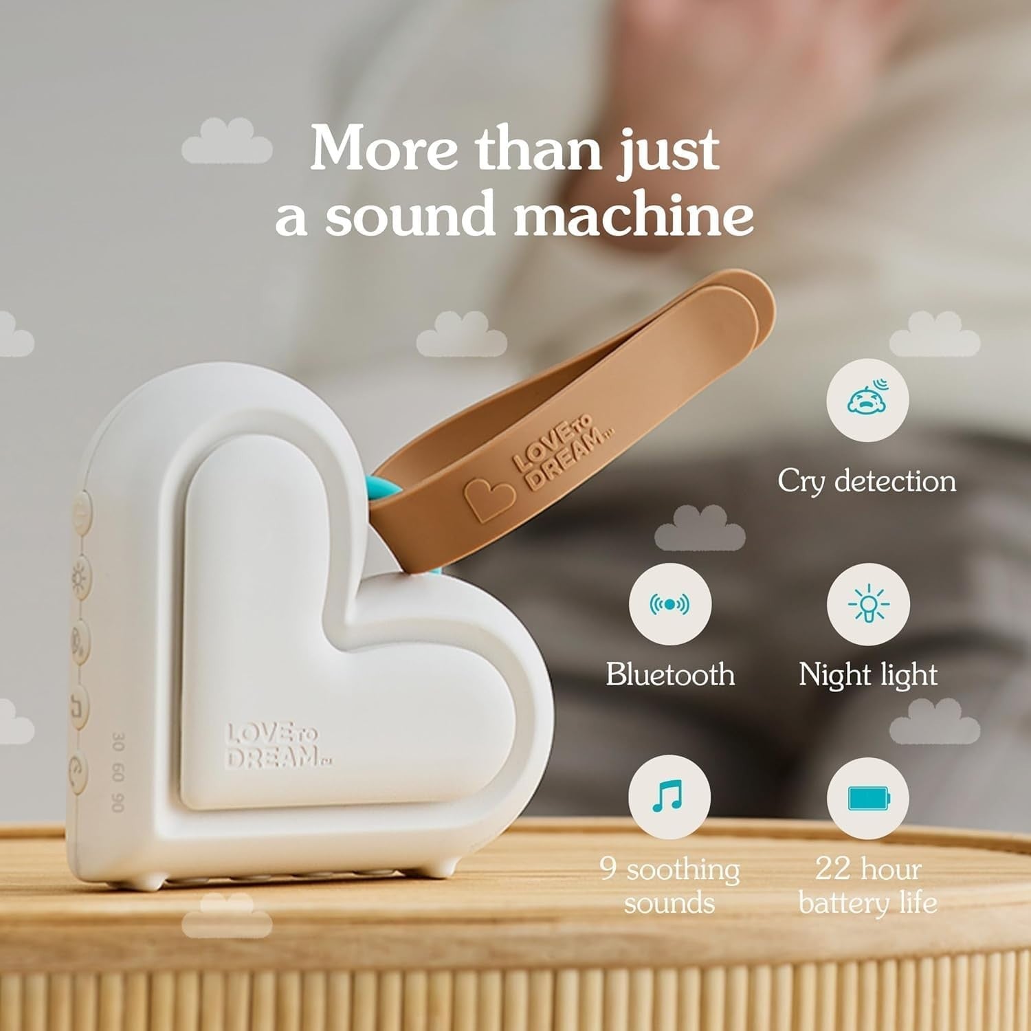 Portable Baby Sleep Machine – White Noise, Lullabies, Night Light, Travel Friend