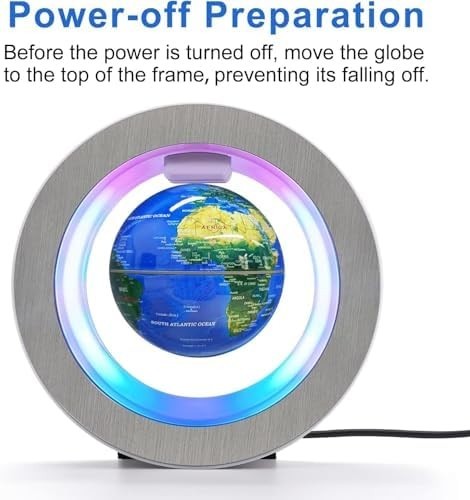 Magnetic Levitating Globe, Floating O-Shape LED World Map Desk Decor