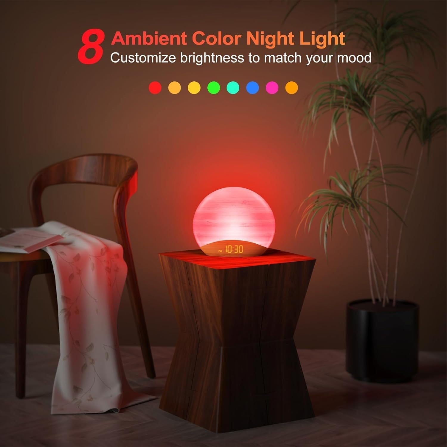 Sunrise Alarm Clock with 26 Sleep Sounds, Night Light & Dimmable LED