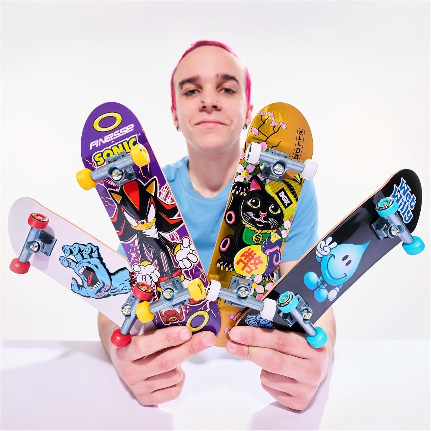 Tech Deck Style Santa Cruz Mini Handboard Toy Large Fingerboard Kids Trick Board