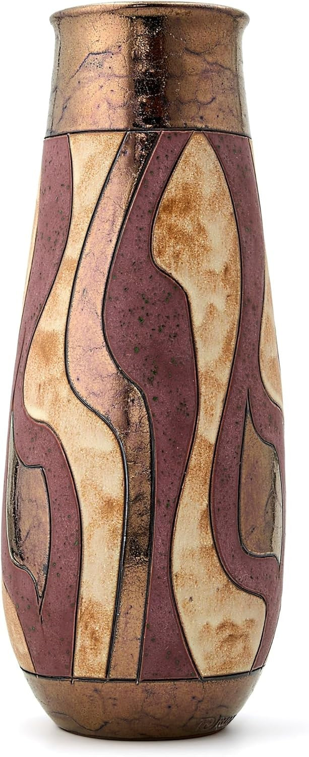 Handmade Ceramic Flower Vase 25.5cm Tall Artisan Pottery Home Décor