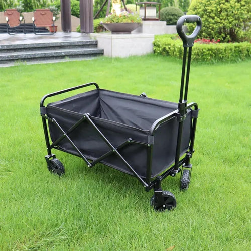 Black 100L Folding Festival Trolley Heavy Duty Camping Beach Wagon 330lbs