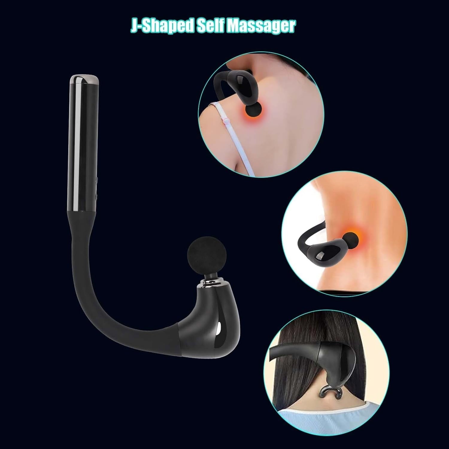 Long Handle Massage Gun Deep Tissue Back & Neck Relief Cordless Quiet