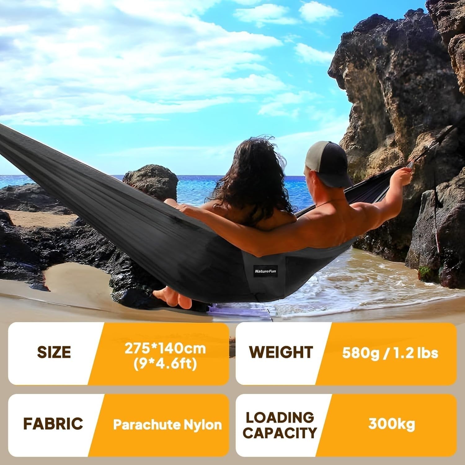 Ultra-Light Portable Camping Hammock 300kg Load Breathable Parachute Nylon