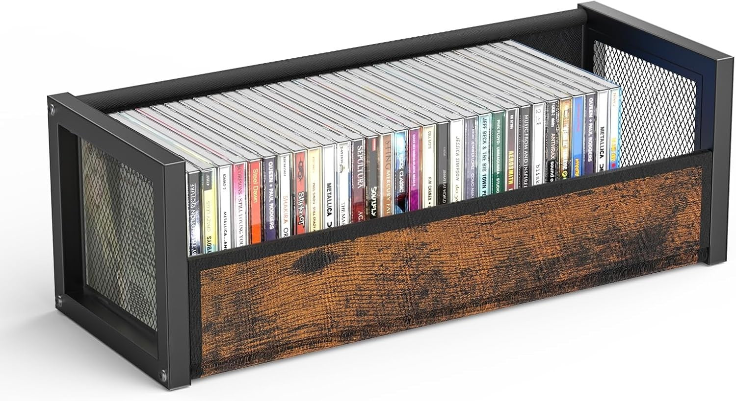 CD Storage Case Holder Rack Shelf Organizer Display Stand Holds 40 CDs Brown