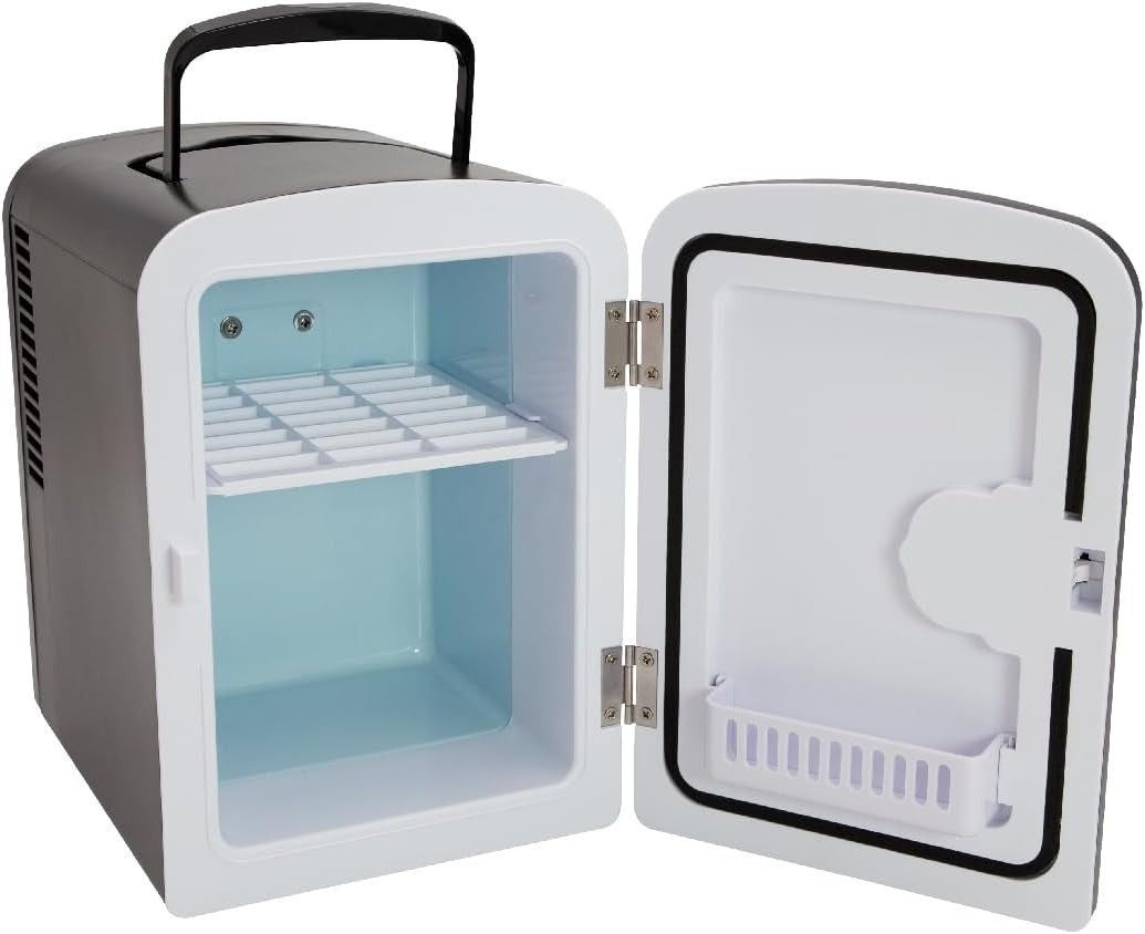 4L Mini Fridge Portable Countertop Cooler & Warmer Black Compact