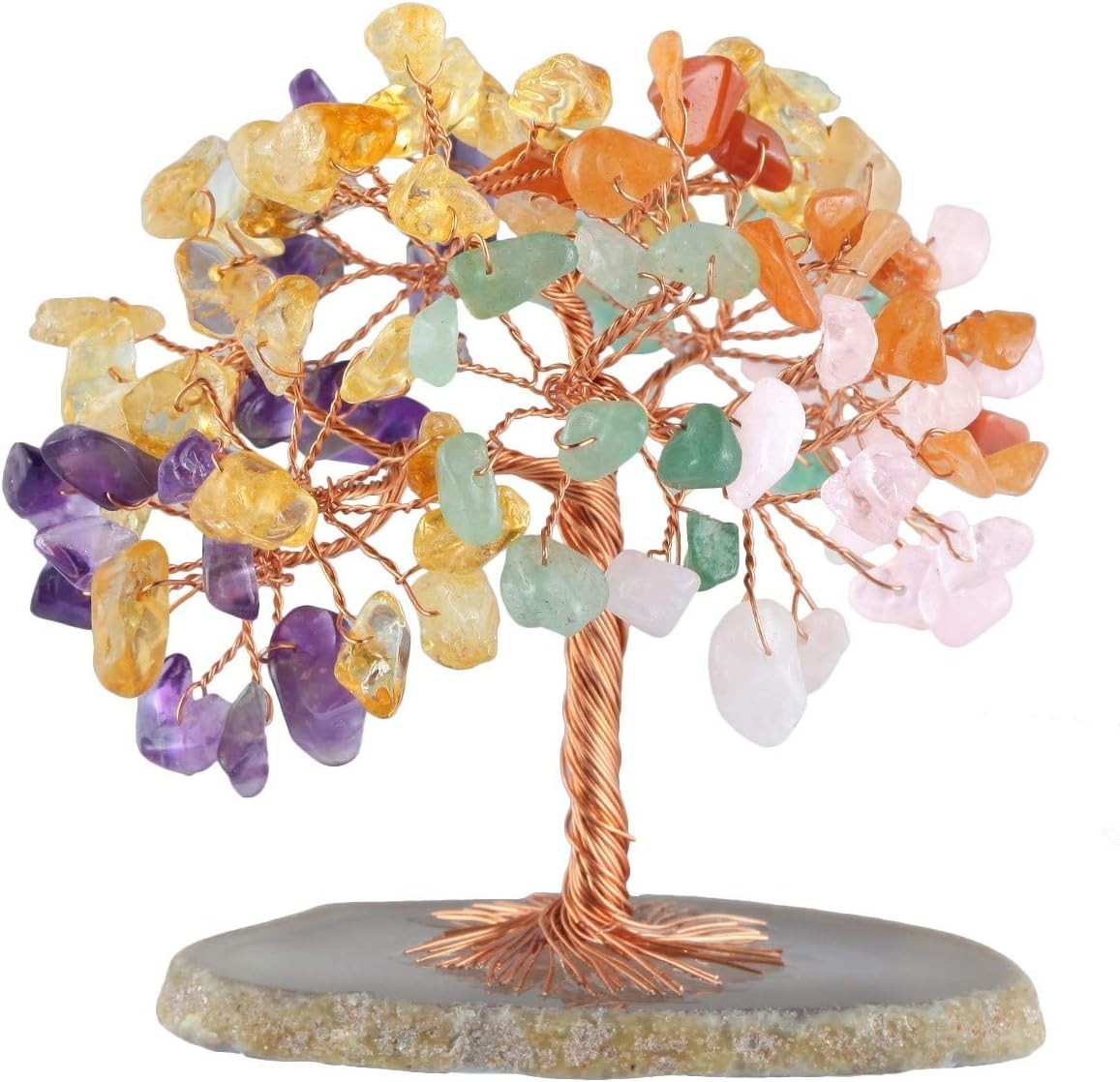 Natural Chakra Gemstone Money Tree Healing Crystal Bonsai Decor Gift