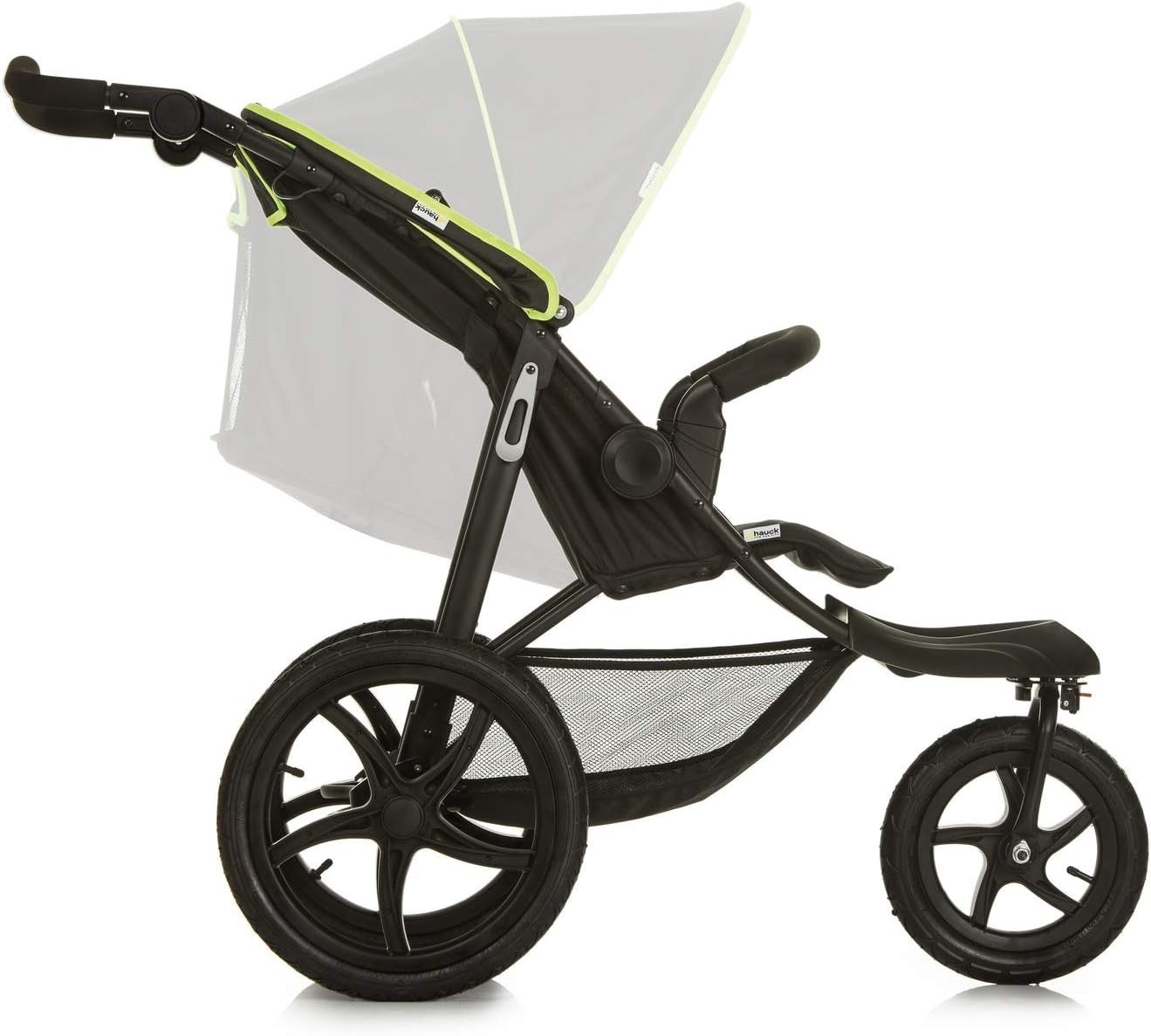 All Terrain Pushchair 3 Wheeler Air Tyre Stroller Reclining Seat Black Yellow