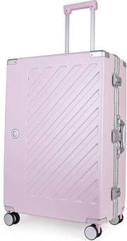 Large Zipperless Polycarbonate Suitcase Dual TSA Locks Spinner Lavender