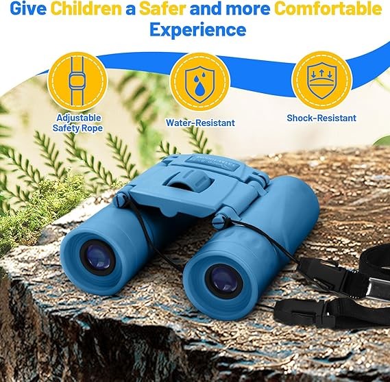 8x32 Fixed Focus HD Binoculars Kids Outdoor Bird Watching Sports Travel Blue