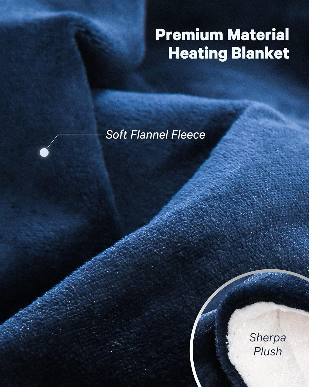 Extra Large Electric Heated Blanket 180x130cm 4 Heat Settings Timer Washable