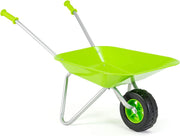 Kids Metal Wheelbarrow & Green Garden Toy Barrow w/ Non-Slip Handle Fun Play