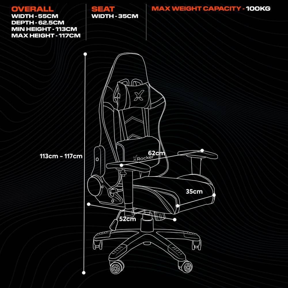 Kids High Back Gaming Chair 3D Armrests Adjustable Faux Leather