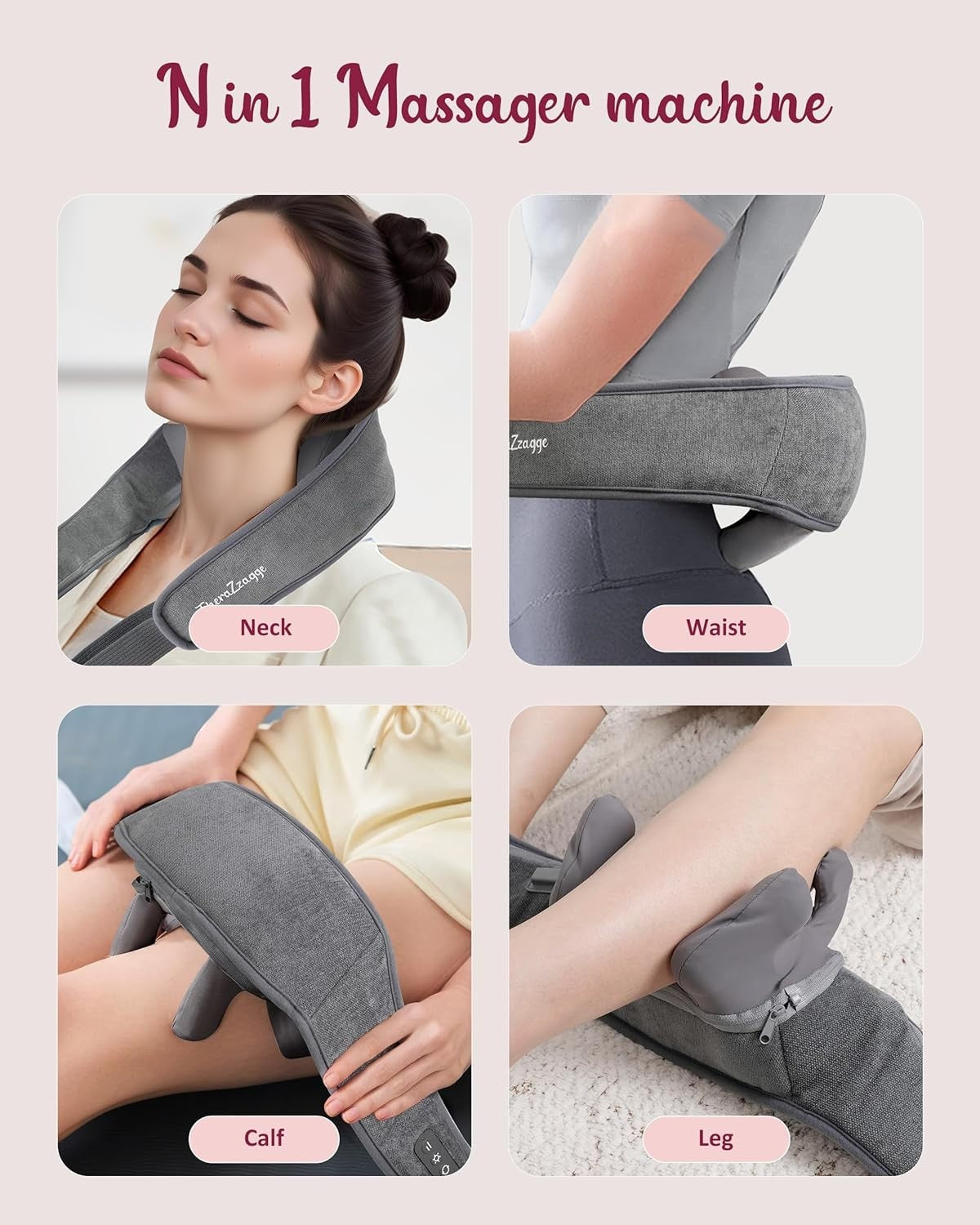 Cordless Neck Shoulder Back Massager with Heat & Deep Kneading