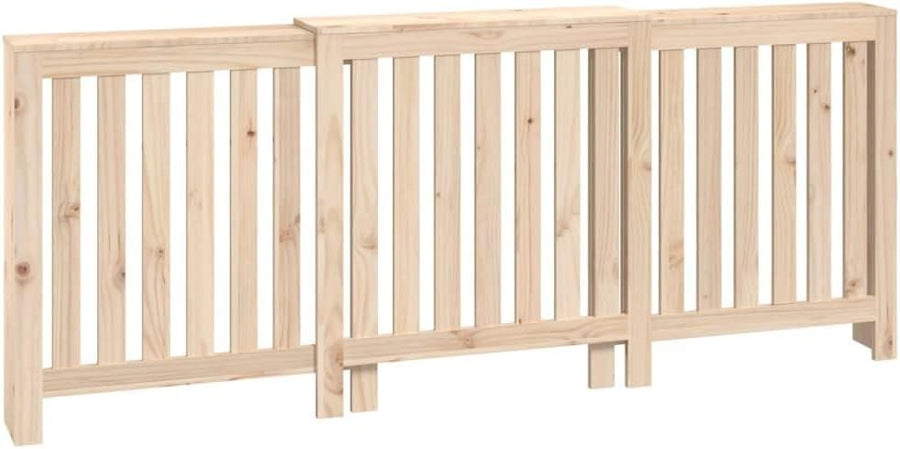 Radiator Cover Solid Wood 210x21x85cm Natural Finish | Slatted Design