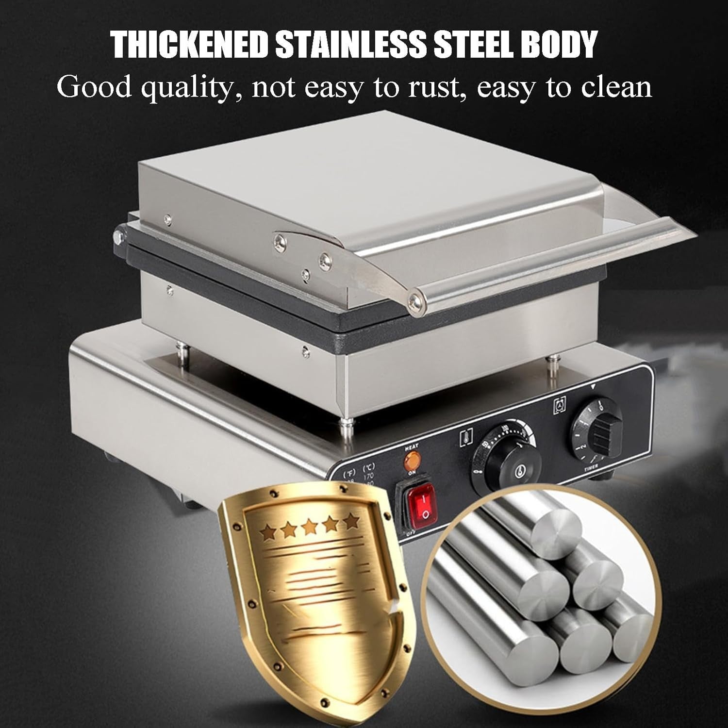 1750W Commercial Mini Pancake Maker | 25-Hole Non-Stick Electric Crepe & Waffle