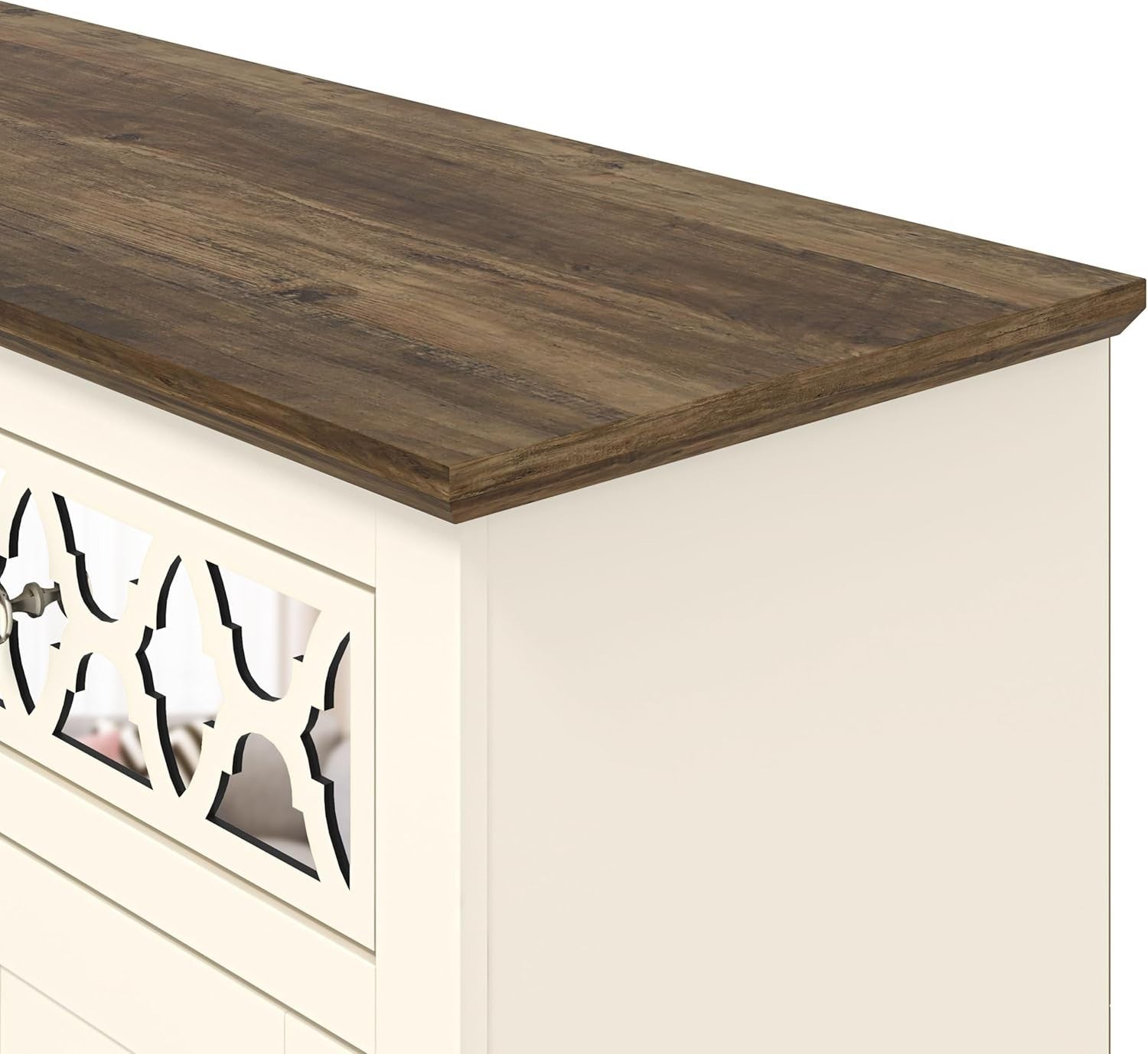 Ivory Oak Sideboard Cabinet 3 Door 2 Drawer Storage Unit for Hallway
