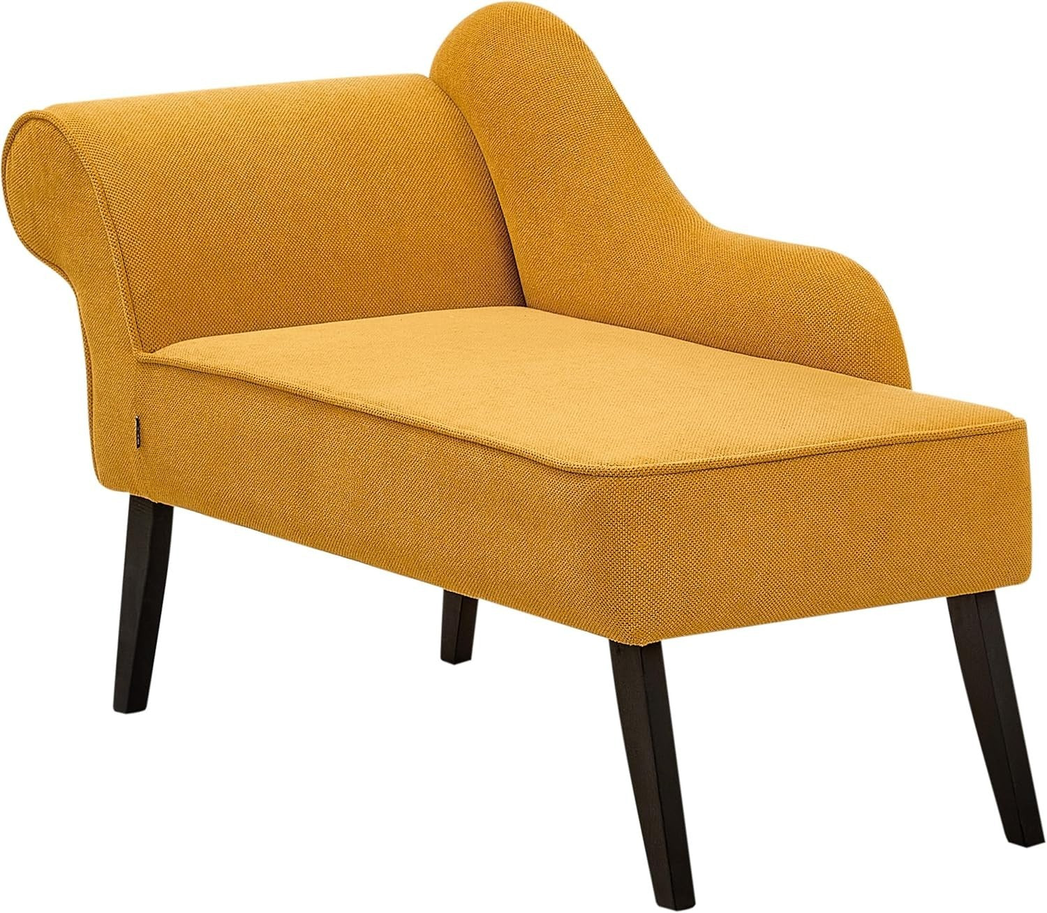 Mustard Yellow Chaise Lounge Sofa | Vintage Style, Water-Resistant, Compact