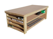 4ft Heavy Duty MDF Workbench with 2 Shelves & Side Storage Fabric Cutting Table