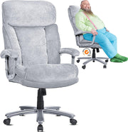 Executive Office Chair XXL Reclining Desk Chair Heavy Duty Velvet Computer Seat