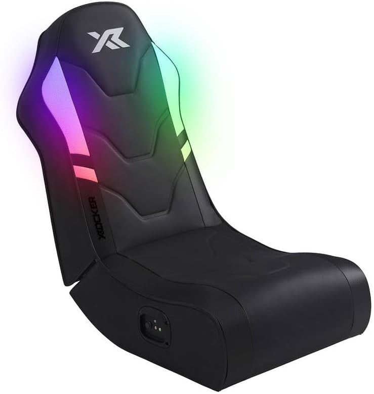 RGB Gaming Floor Rocker Chair Audio Speakers LED Kids Black