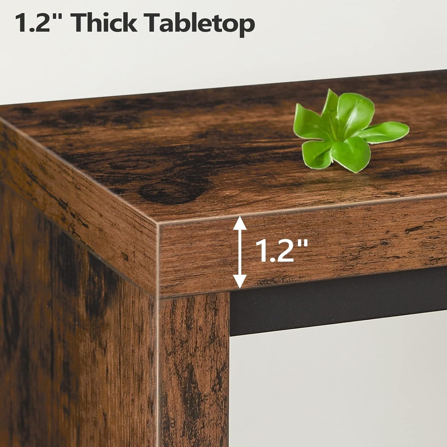 Rustic Brown Console Table, 62.2" Long, Industrial Metal Frame, Multi-Use