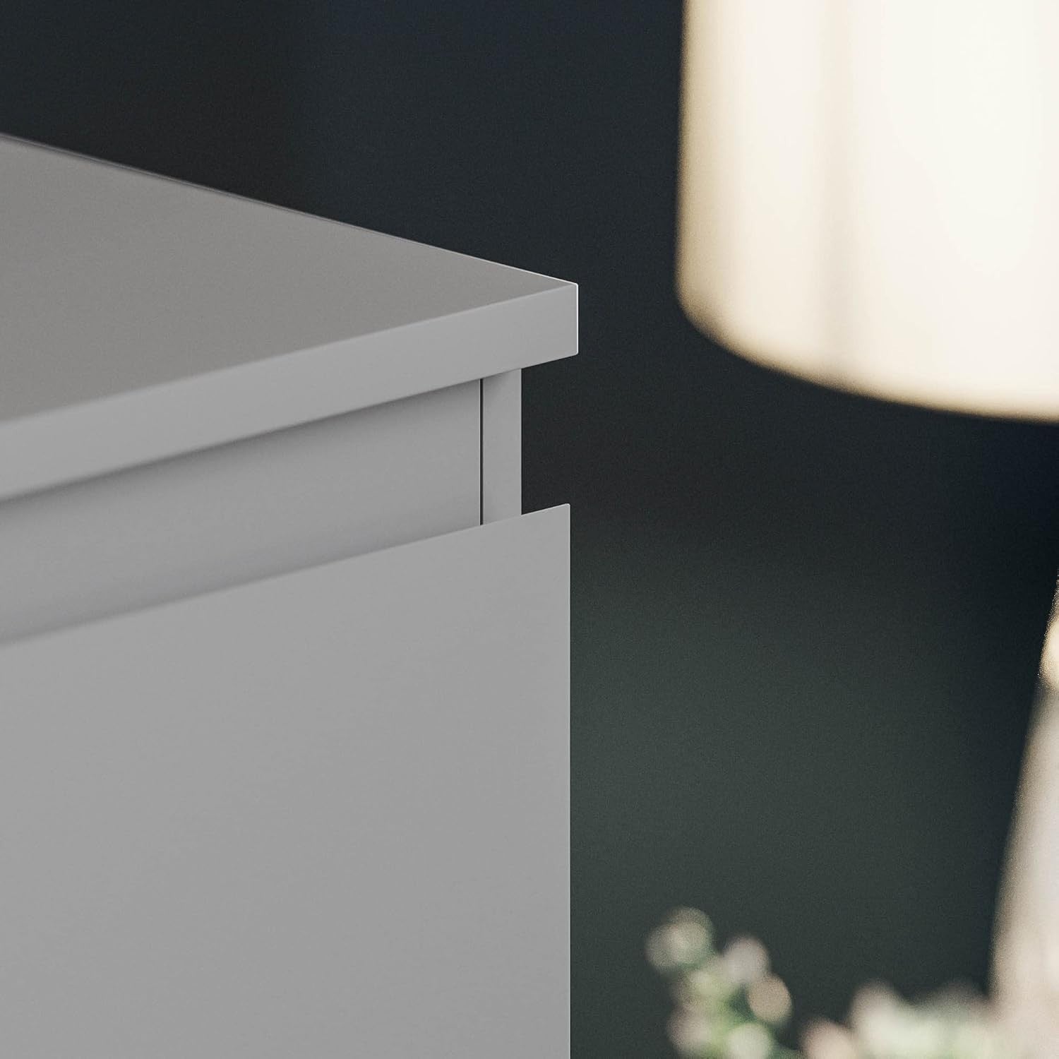 Grey 5 Drawer Chest Modern Storage Unit Tall Slim Bedroom Cabinet