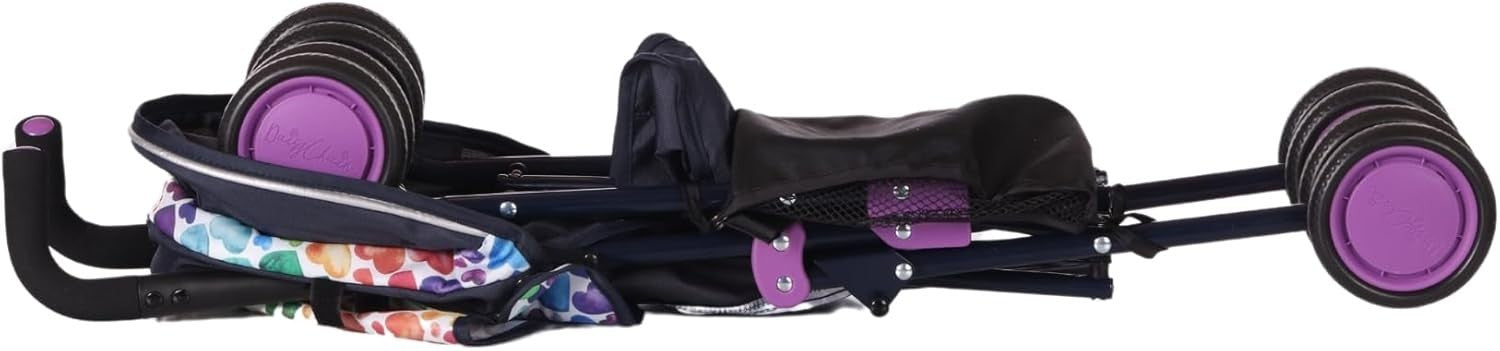 Large Dolls Pushchair for Ages 4–9, Adjustable Handle, Foldable Buggy