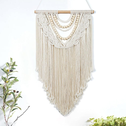 Boho Macrame Wall Hanging 42x76cm Cotton Woven Tapestry Decor