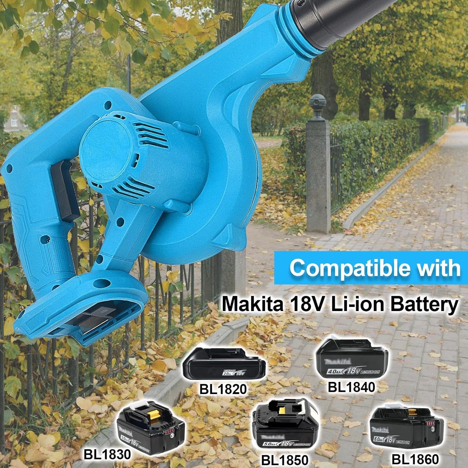 Cordless Leaf Blower 18V Battery Powered Lightweight Electric Air Duster Tool