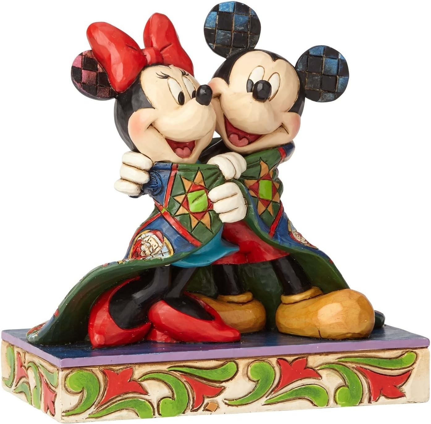Romantic Mouse Couple Figurine Resin Hand-Painted Ornament Love Hug Gift Boxed