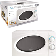 White 20L Microwave 700W 6 Power Levels Manual Timer A Rated