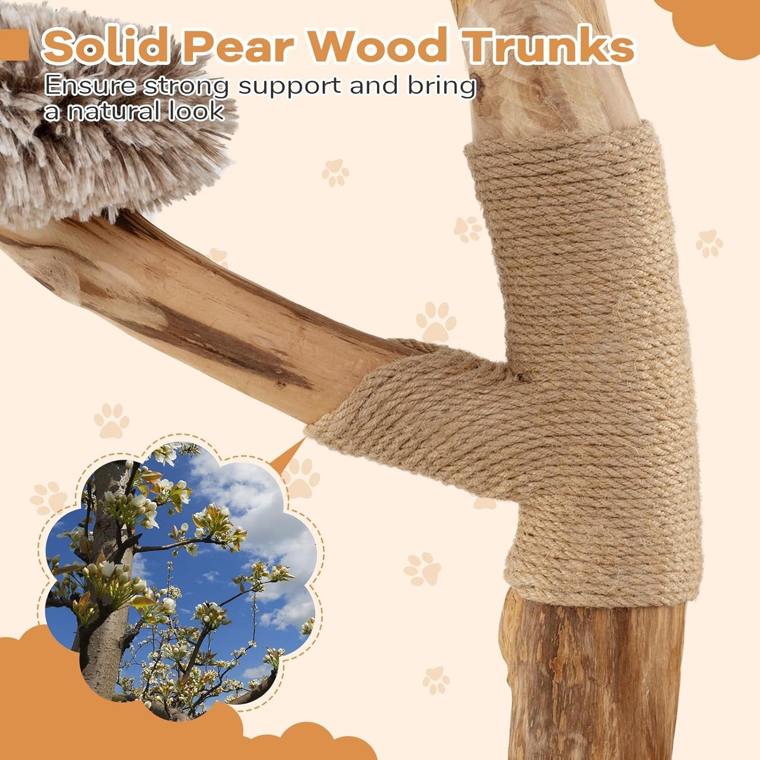 Luxury Wooden Cat Tree 92cm Multi-Level Tower with Plush Perches Scratching