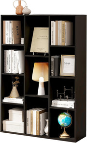 Modern 11-Cube Bookcase Storage Unit with Anti-Tip Design for Home Office