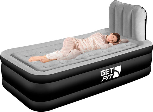 Inflatable Black Air Bed with Built-in Electric Pump & Pillow Quick Inflate,